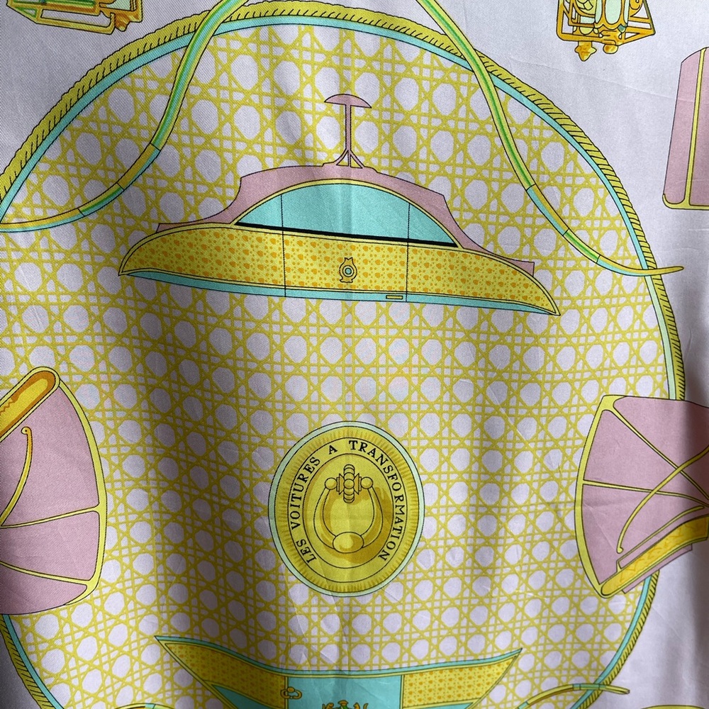Hermès Les Voitures A Ransformation Silk Scarf. - Picture 5 of 14